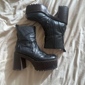Black Jeffrey Campbell Platform Ankle Boots